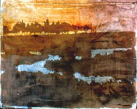 Wetlands (#1), 2002, Acrylic, oil and encaustic on linen, Private Collection